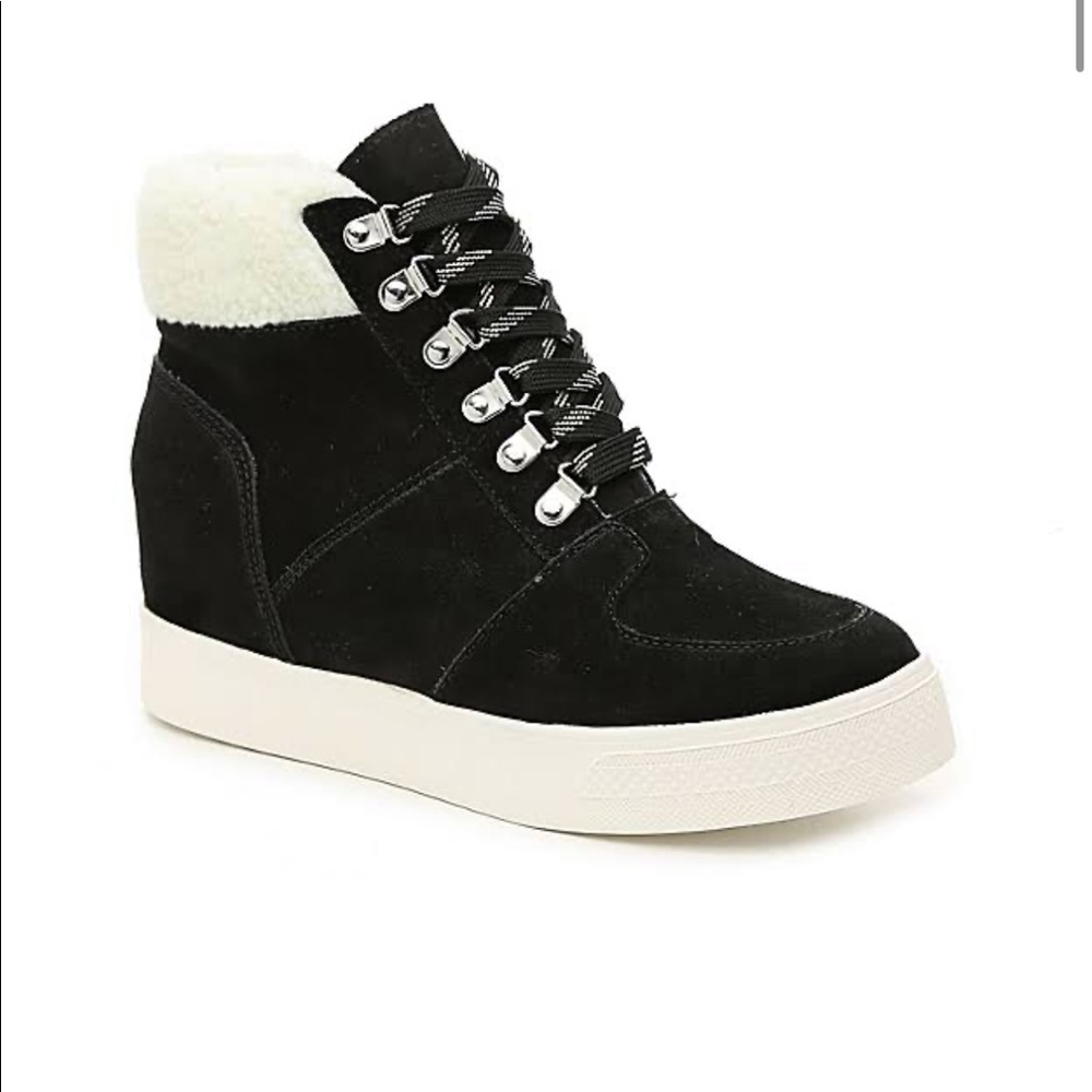 Steve Madden wedge sneakers with fur